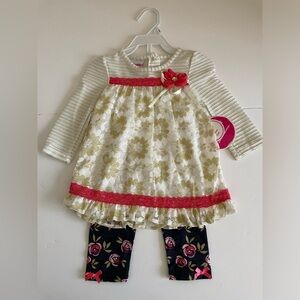 Nanette Kids Baby Toddler Girl’s 2 piece outfit 18m Multi Colored